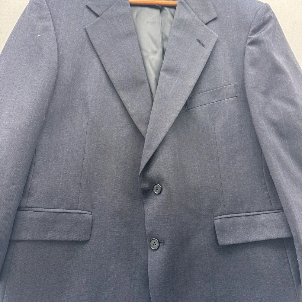Stafford Signature Mens 100 Wool Sport Coat Mint Gray Two‎ Button Men's Blazer